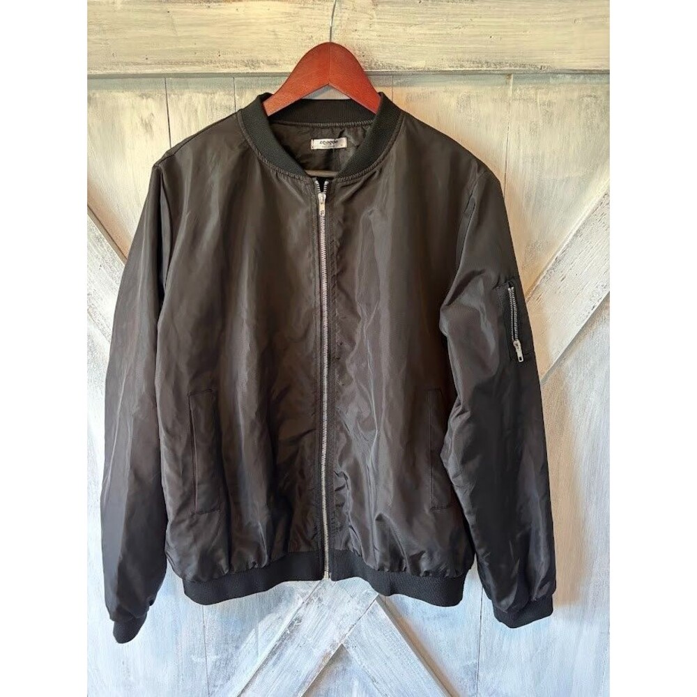 ZEAGOO Women's Black Bomber Jacket Fall Coat Sz XL Streetwear Urban Ribbed Cuffs